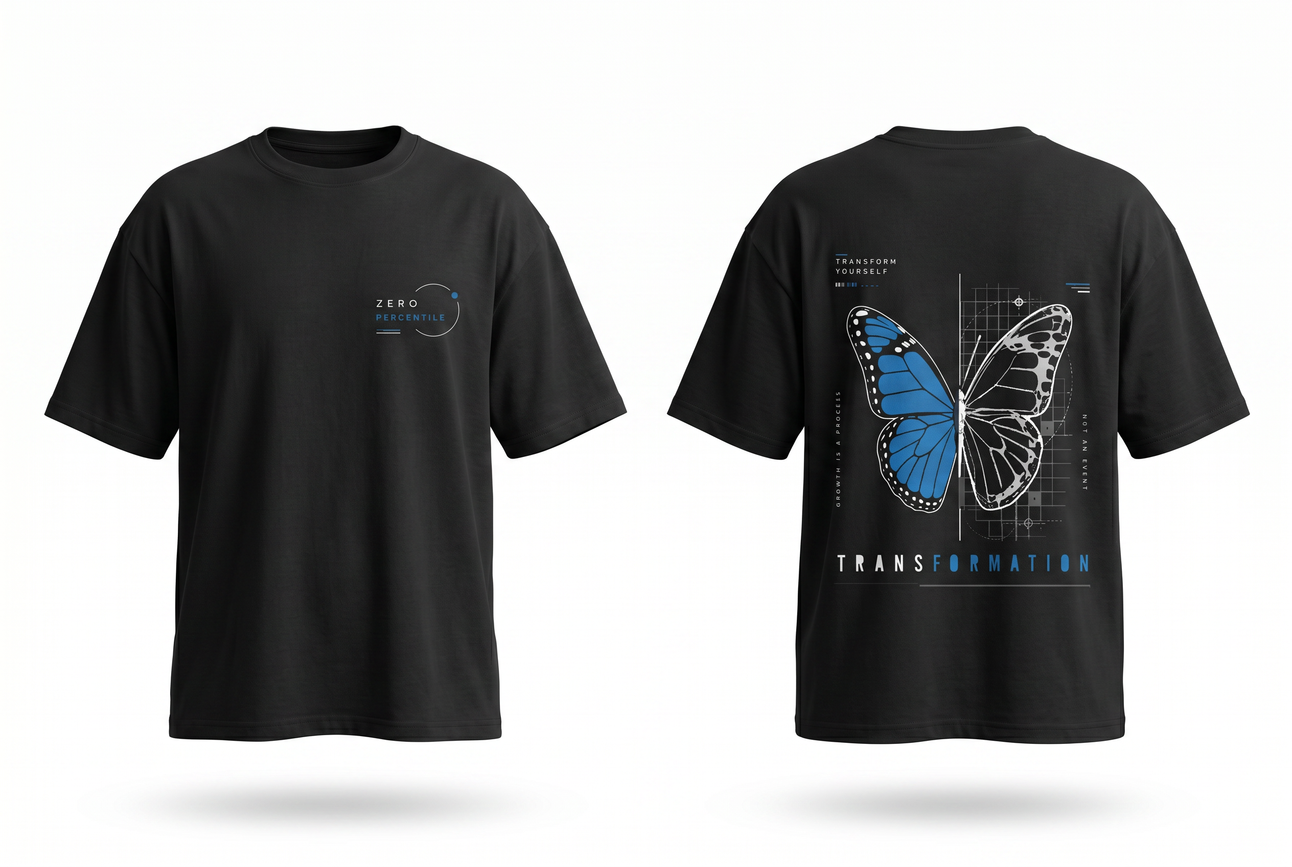 ZERO PERCENTILE Metamorph | Men's 240 GSM Drop Shoulder Oversized Graphic T-Shirt