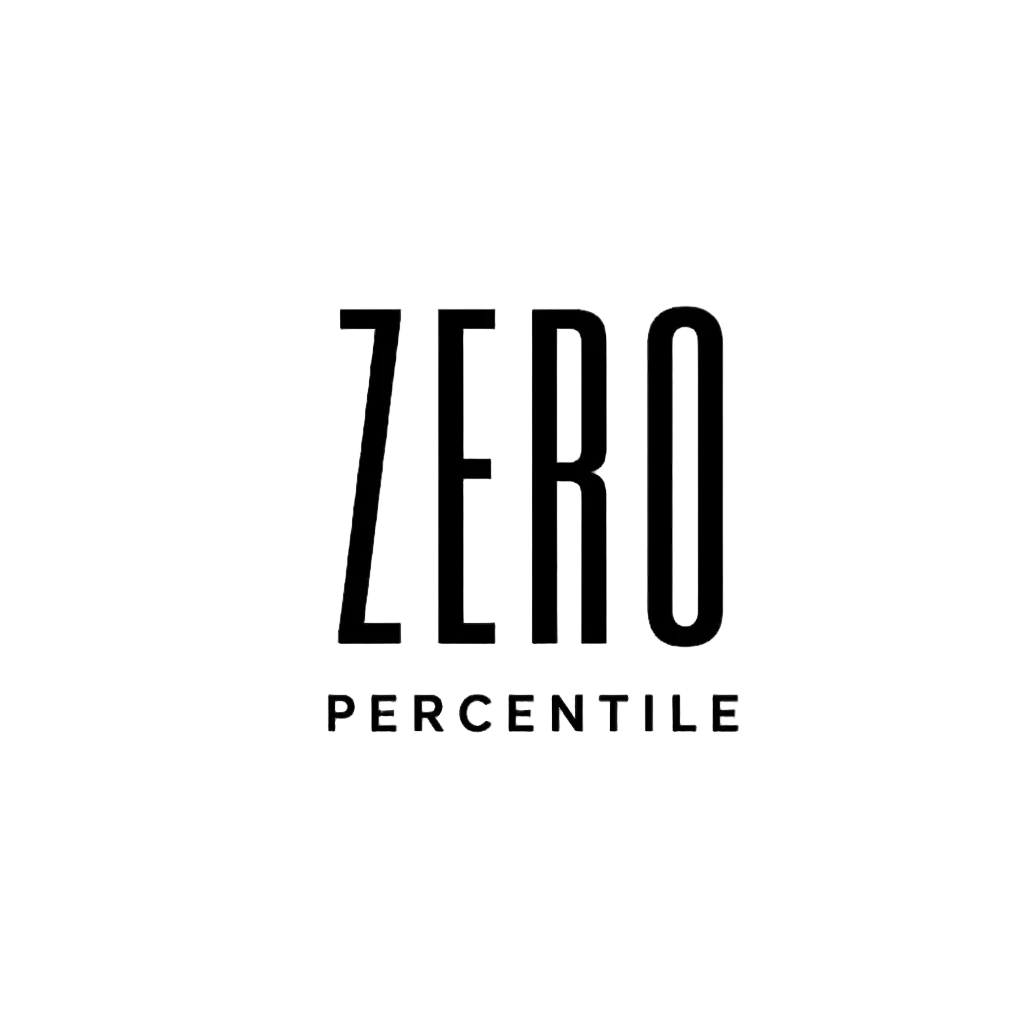 Black text reading 'ZERO PERCENTILE' centered on a plain white background.