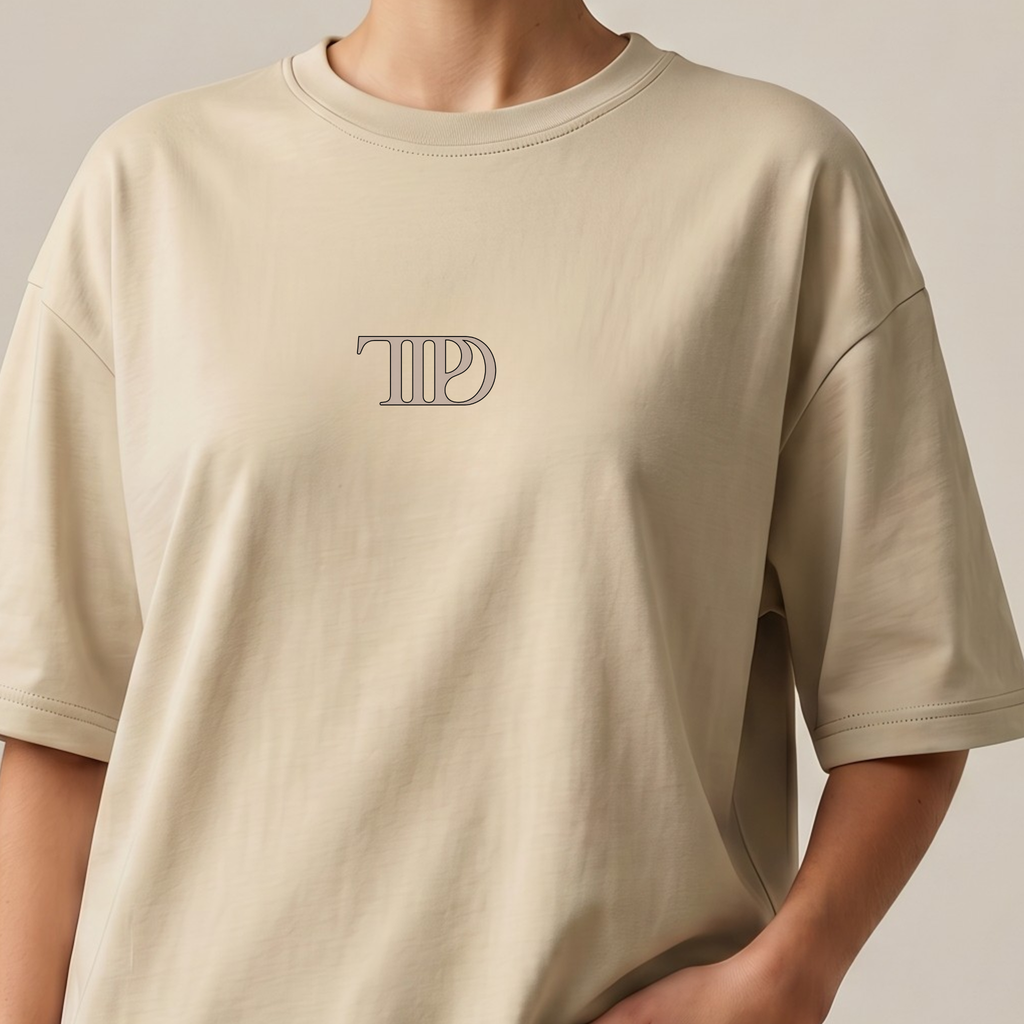 Vintage Singer-Inspired Scrapbook Graphic Oversized T-Shirt | 240 GSM Premium Cotton | Front & Back Print | Unisex Streetwear