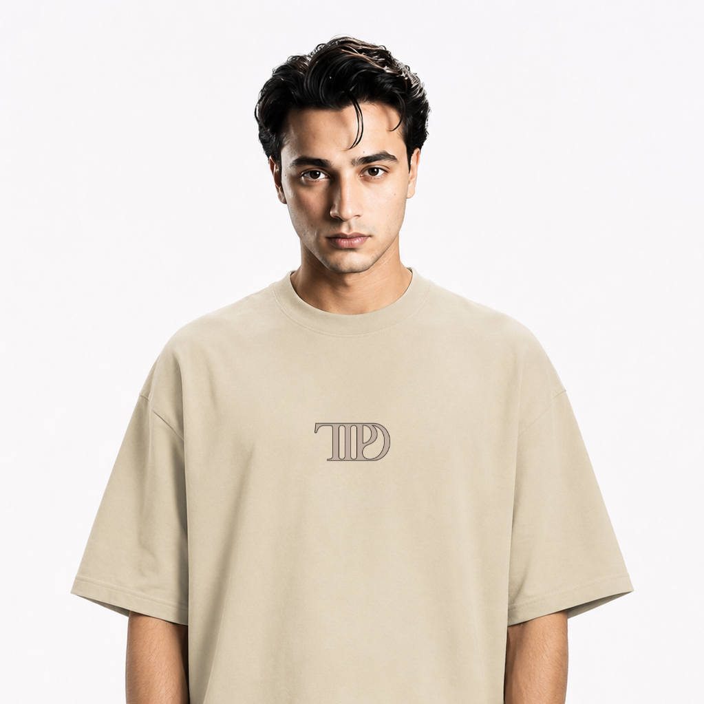 Vintage Singer-Inspired Scrapbook Graphic Oversized T-Shirt | 240 GSM Premium Cotton | Front & Back Print | Men Streetwear