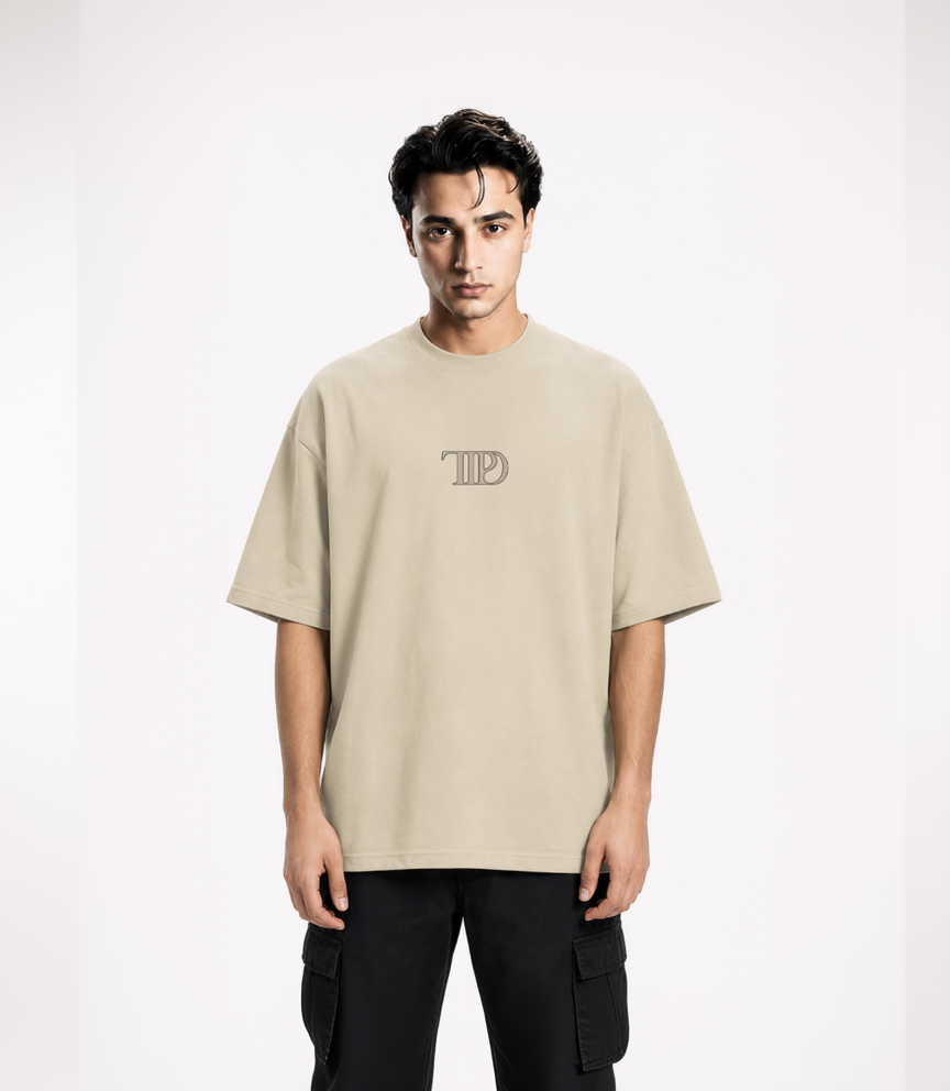 Vintage Singer-Inspired Scrapbook Graphic Oversized T-Shirt | 240 GSM Premium Cotton | Front & Back Print | Men Streetwear